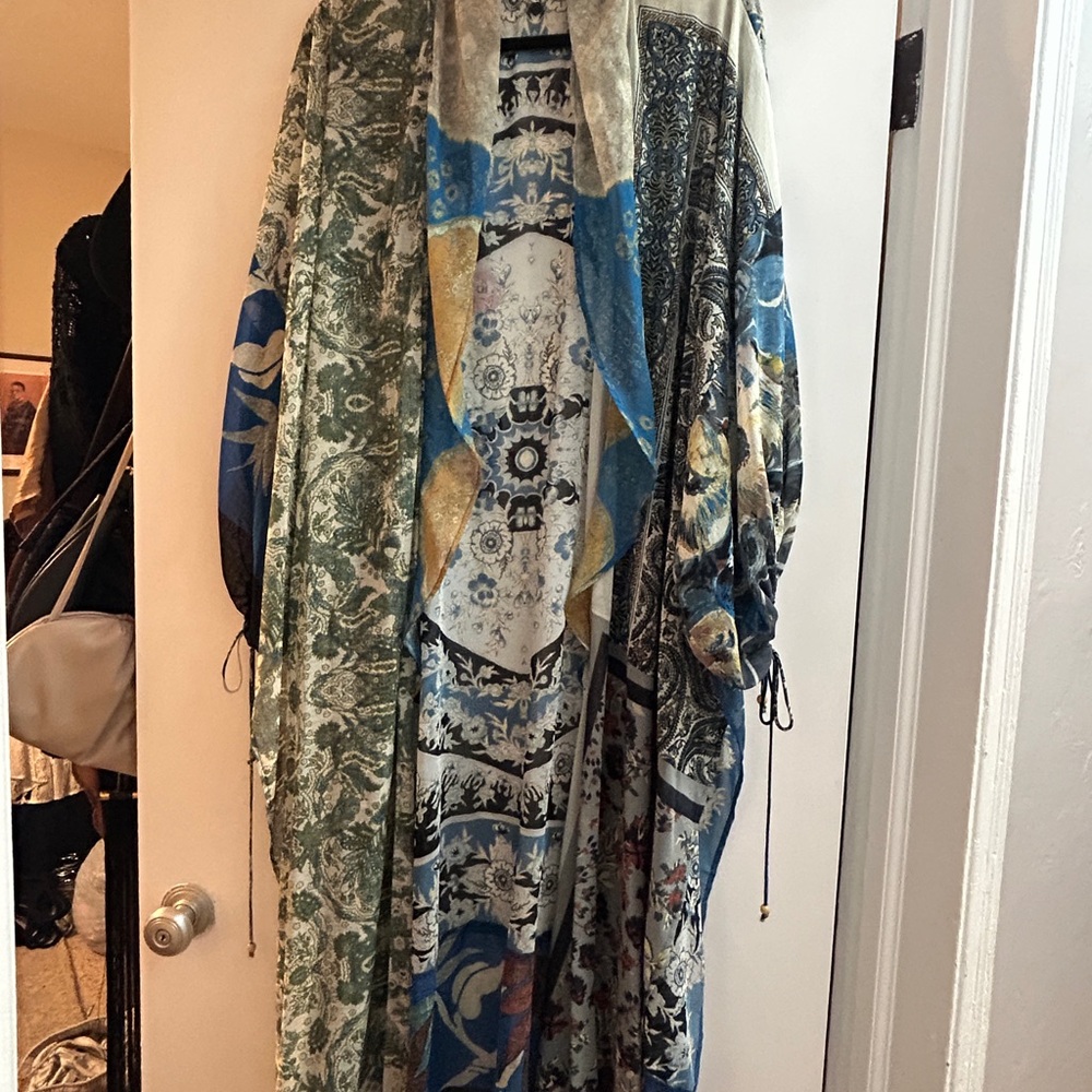 Free People Blue Floral Kimono